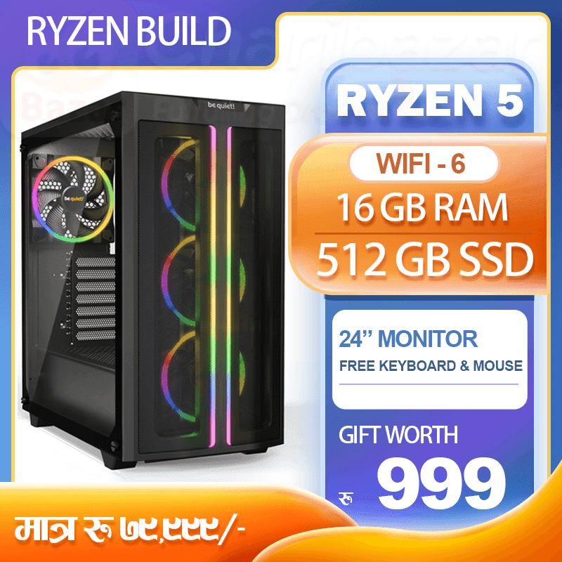 Affordable Gaming PC, Amd Ryzen 5 5600GT 6 Core 3.6GHz, AMD Radeon Graphics Igpu, 512GB SSD, 16GB DDR4 Ram, Windows 11 Pro