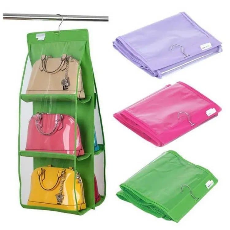 Handbag Organizer Best Dust Proof Bag Wardrobe Closet for Purse Clutch with 6 Large Pockets