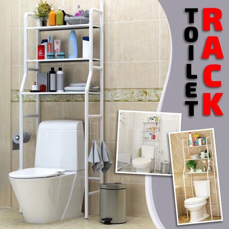 Space Saving, Iron Bath Towel Cloth Stand Storage Holder On Bathroom Organizer Shelf 3