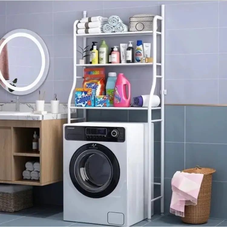 Washing Machine Storage Rack Over Washing Machine 3-Layer Utility Metal Bathroom Shelf