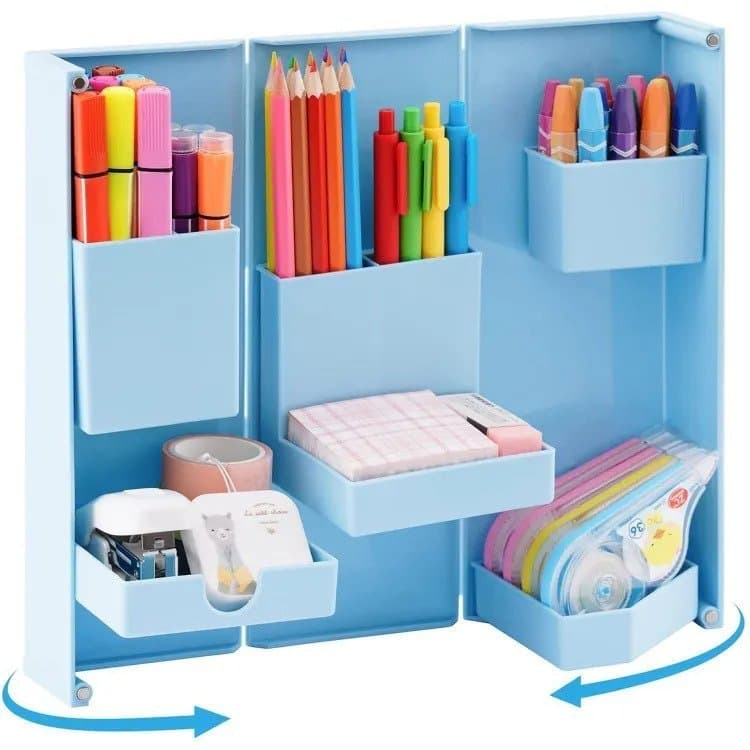 Multicolor Stand Able Folding Desk Storage Box Small Accessories Organizer